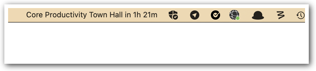 Screenshot from macOS menu bar