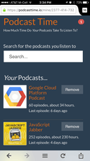 Podcasttime.io on Firefox iOS